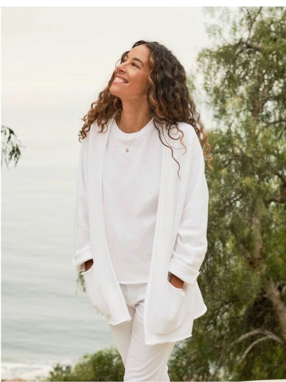 Frank & Eileen Barbara Beach Cardigan White Medium
